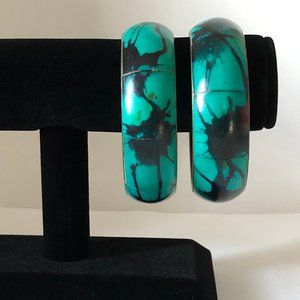Green Marble Boho Vintage Bangle Set